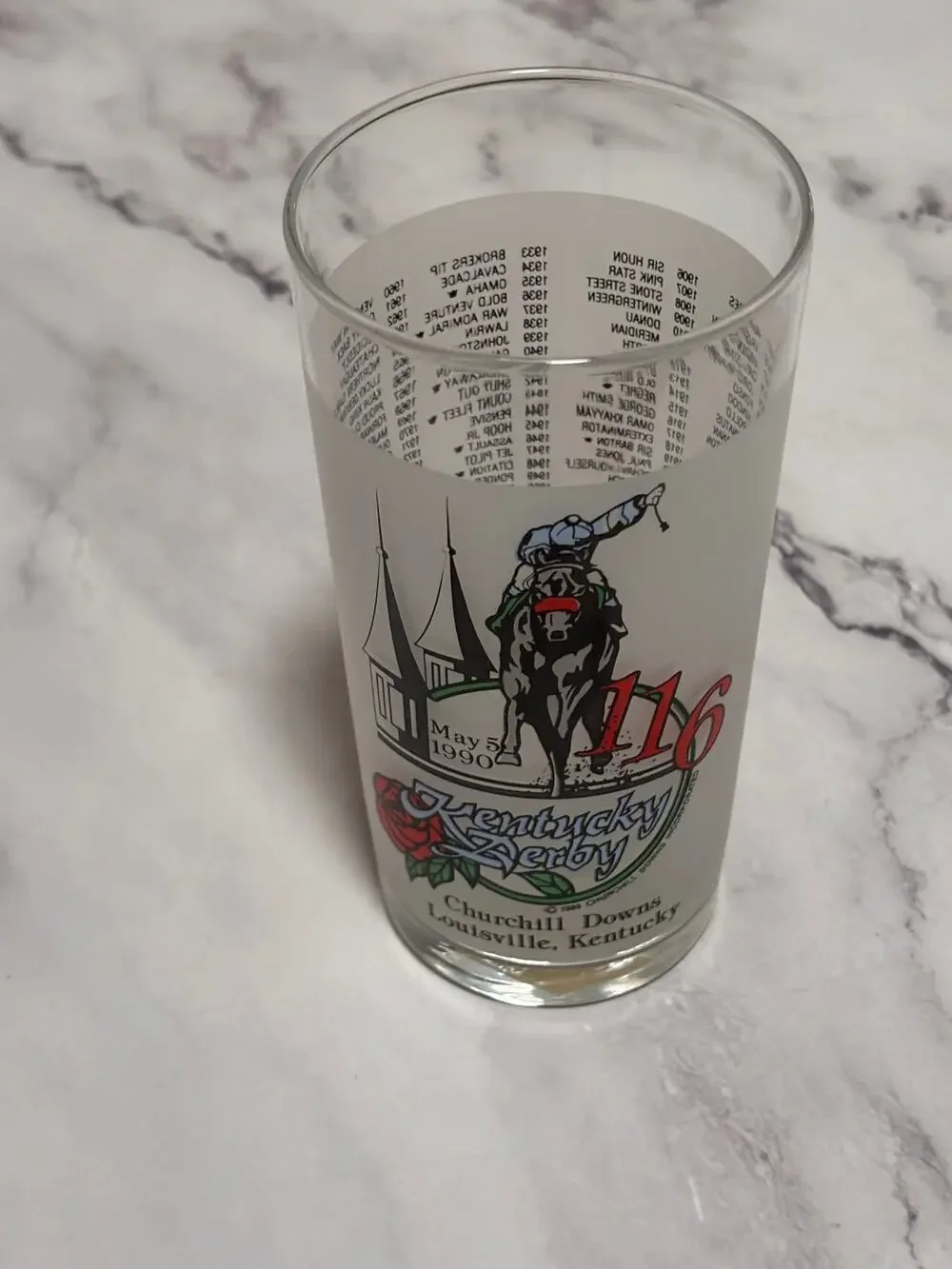 1990 Kentucky Derby Official 116 Churchill Downs Vintage Julep Glass Louisville